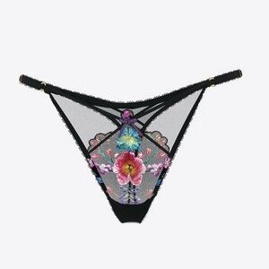 NWT Victoria's Secret Very Sexy Blossom Embroidery High-Leg Adjustable Thong XL